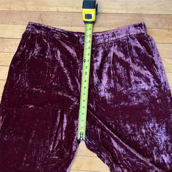 EUC Velvet Tapered Pleated Pull-On Pant | Red Purple Trousers | Women’s Plus XXL - Picture 8 of 16